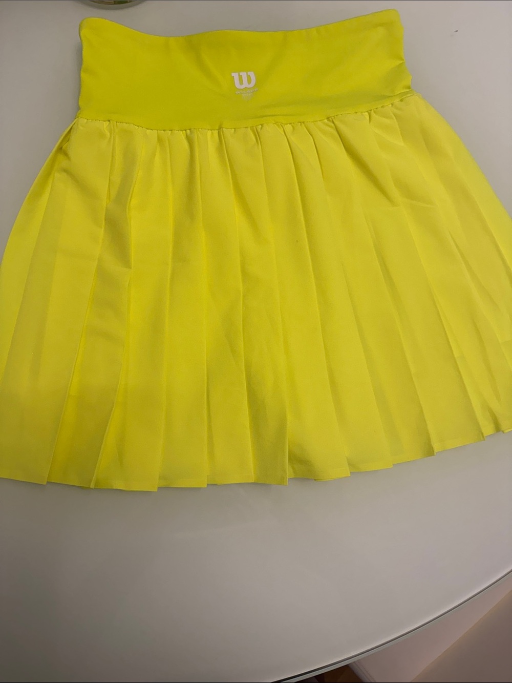 Wilson neon green Pleated Athletic Tennis Skirt